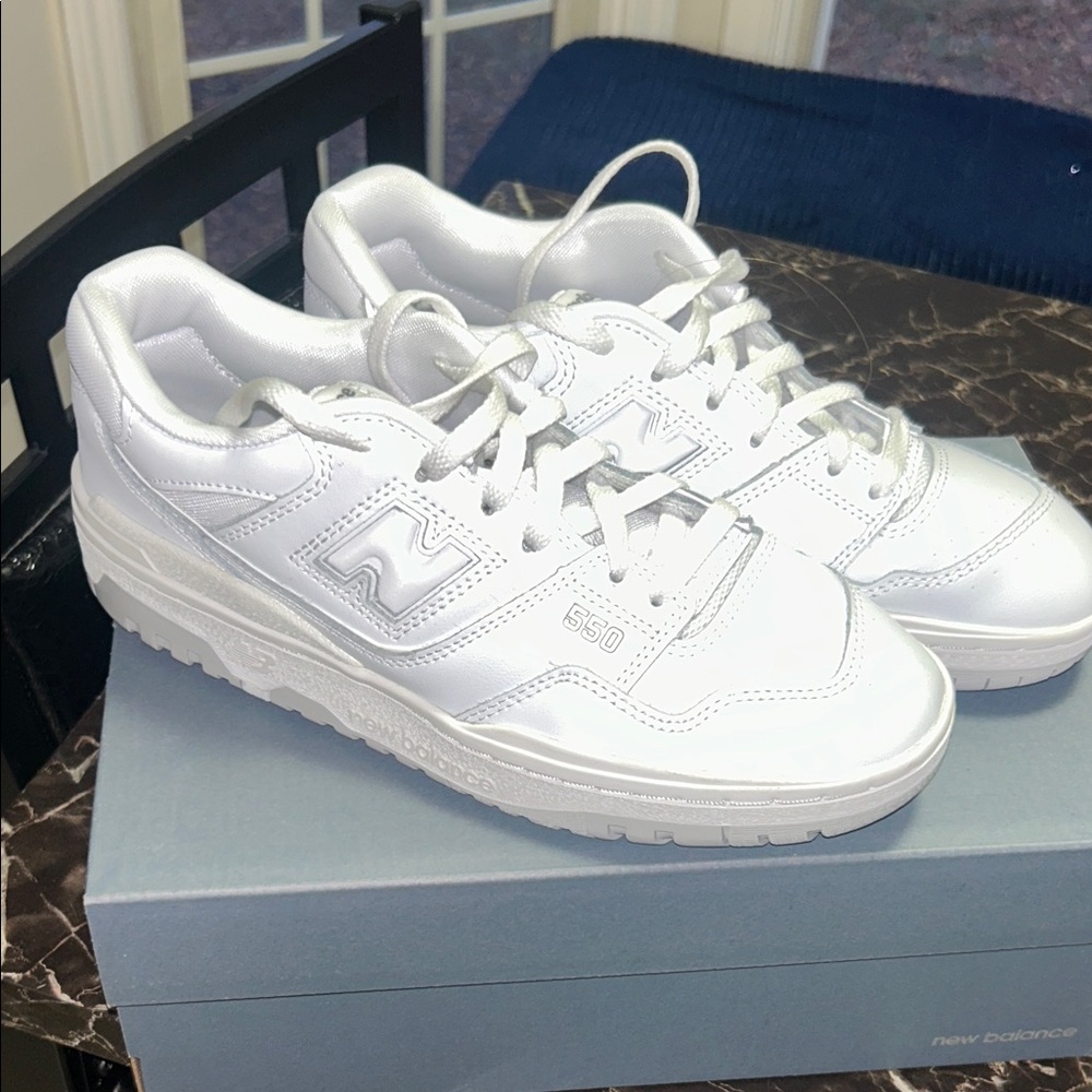 New Balance 550 All-White Sneakers